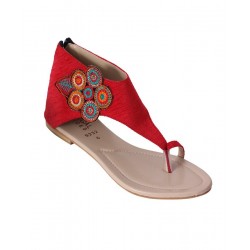 Elegant Embroidered Motif Zipper Sandals RG-010